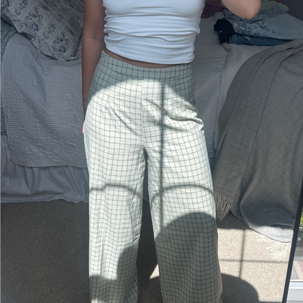 Nasty Gal Green Wide Leg Pants
